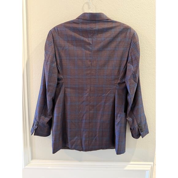 Emporio Armani G-Line Plaid Wool Super 130's Mens Sports Coat Sz 50 EU 40 US - Picture 3 of 10